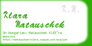 klara matauschek business card